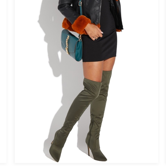 Olive Over the Knee Boots - Picture 6 of 7